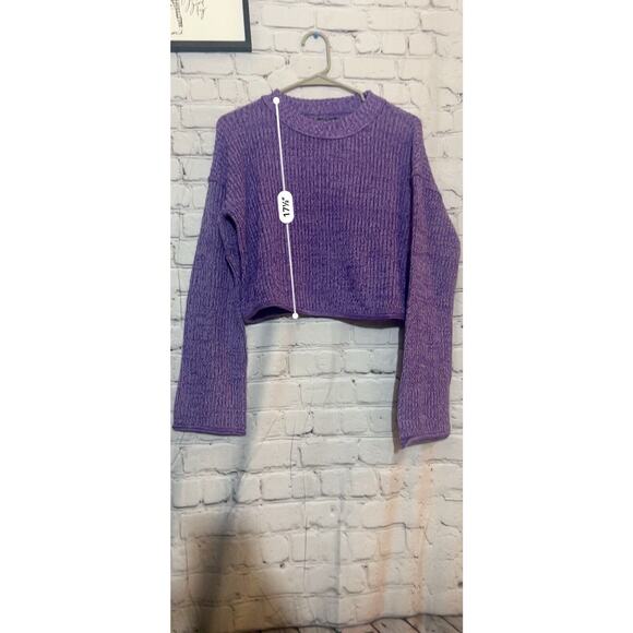 WILD FABLE Crew Neck Boxy Fit Sweater Purple Women’s S - Picture 2 of 5